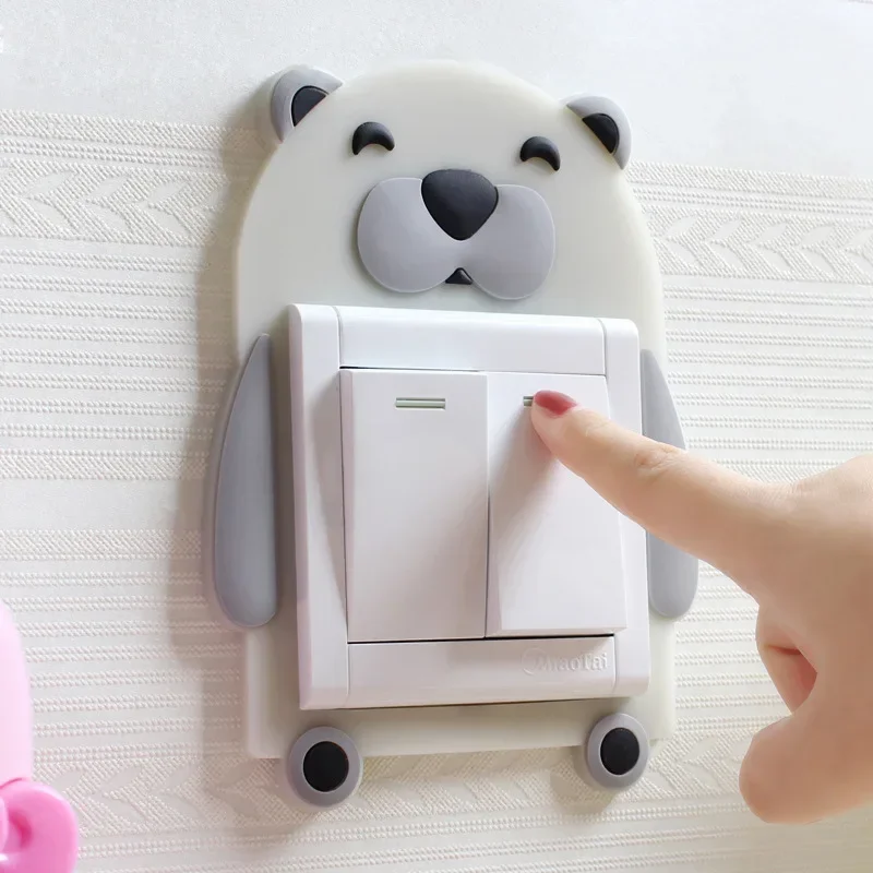 Children Bedroom Switch Luminous Silicone Kawaii Cartoon Animals 3D Stickers Home Decoration