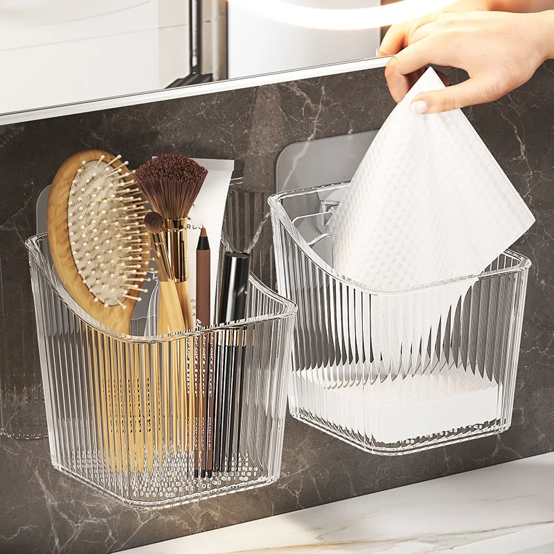 Multi Functional Storage Box Wall Mounted Seasoning Rack Kitchen Box Refrigerator Side Door  Bathroom Cosmetics Storage Basket