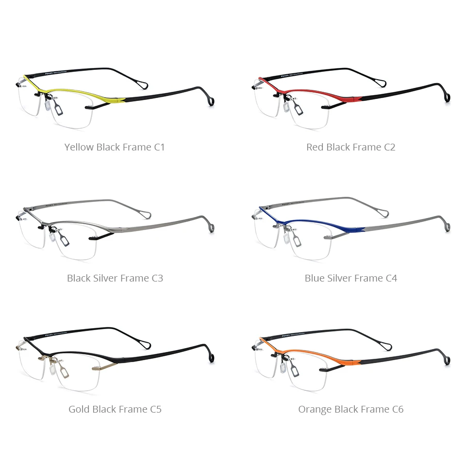 FONEX チタンメガネフレーム男性 2025 新ブランドデザインセミリムレス