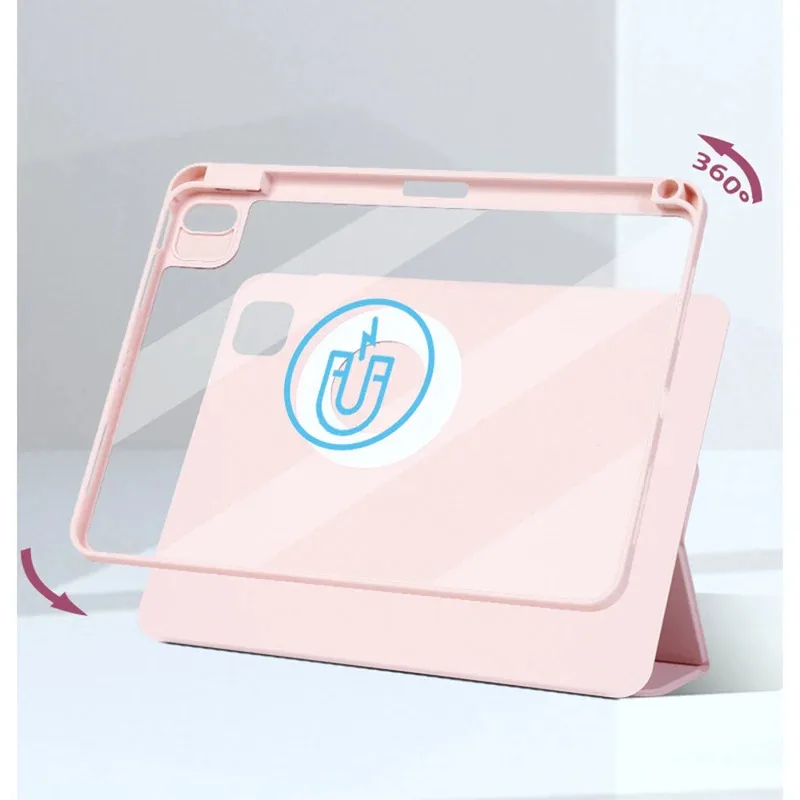 Enhanced 360° Rotating Magnetic Detachable Tablet Case with PU Cover
