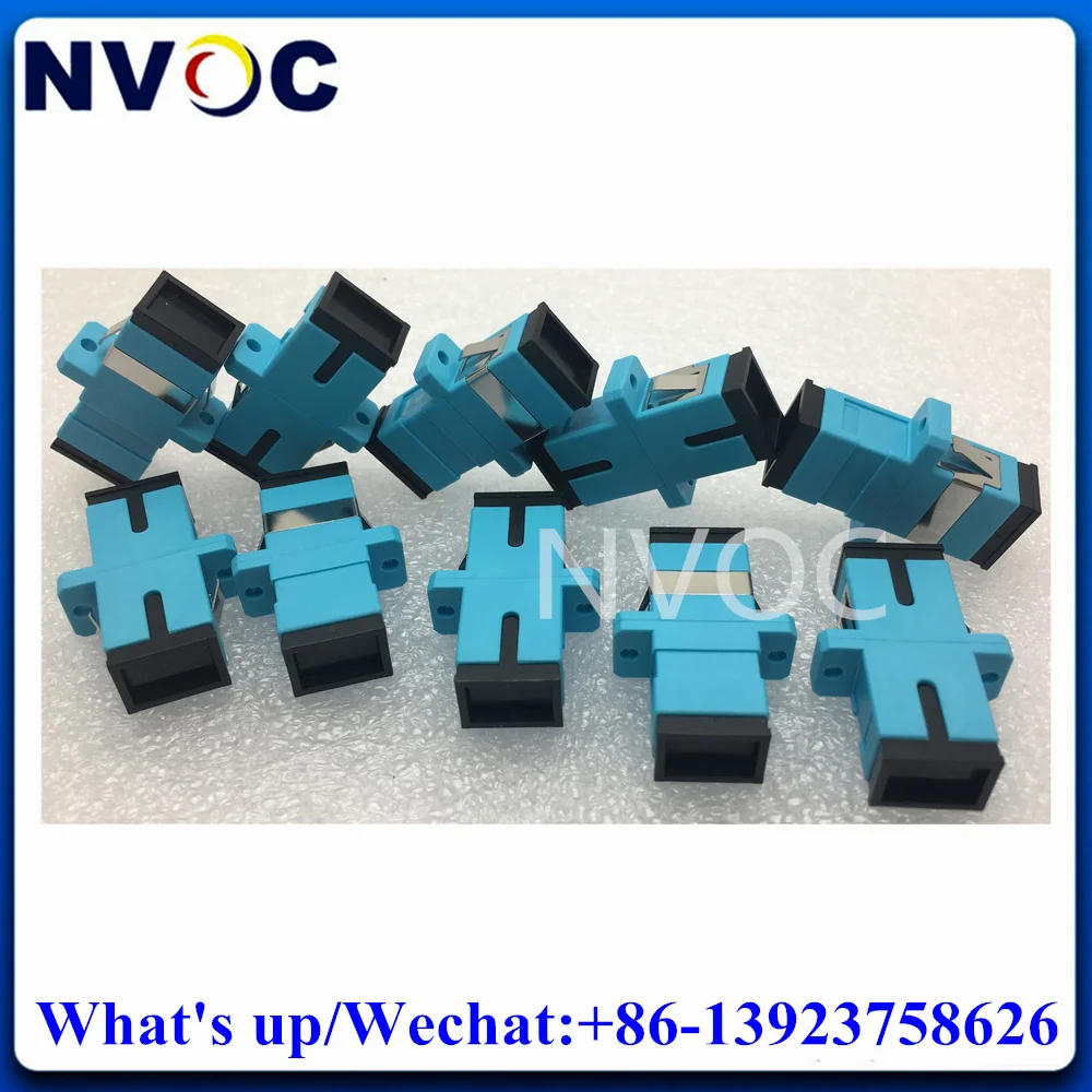 100 Pz Sc Apc Simplex Mode Adattatore In Fibra Ottica Mm Scupc Accoppiatore In Fibra Ottica Sc-Sc Ftth Om3 Om4 Pink Aqua Flangia Connettore Pc