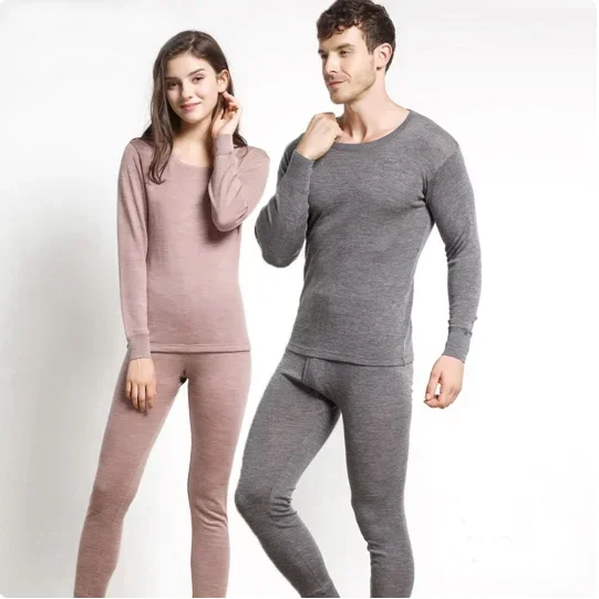 Men 100% Mulberry Silk Thermal Underwear Pajama Set Long Johns Base Layer  Sets