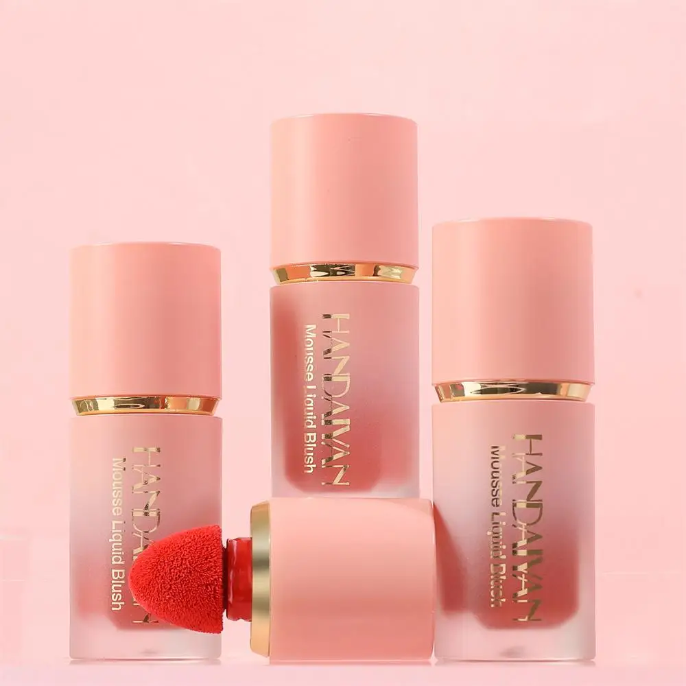 Liquid Blush HANDAIYAN Matte Moisturizing Tinted Red High Pigmented Face Cheek Rouge Blush Cream Lasting Color Rendering Makeup