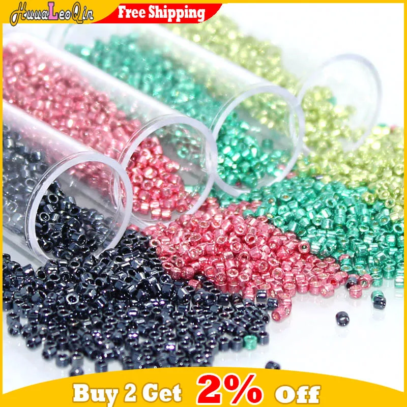 Glass beads 2000pcs 11/0 1.3*1.6mm Generic Metallic Color Glass Beads Japanese Uniform Loose Spacer Seed Beads for Jewelry Making DIY Sewing