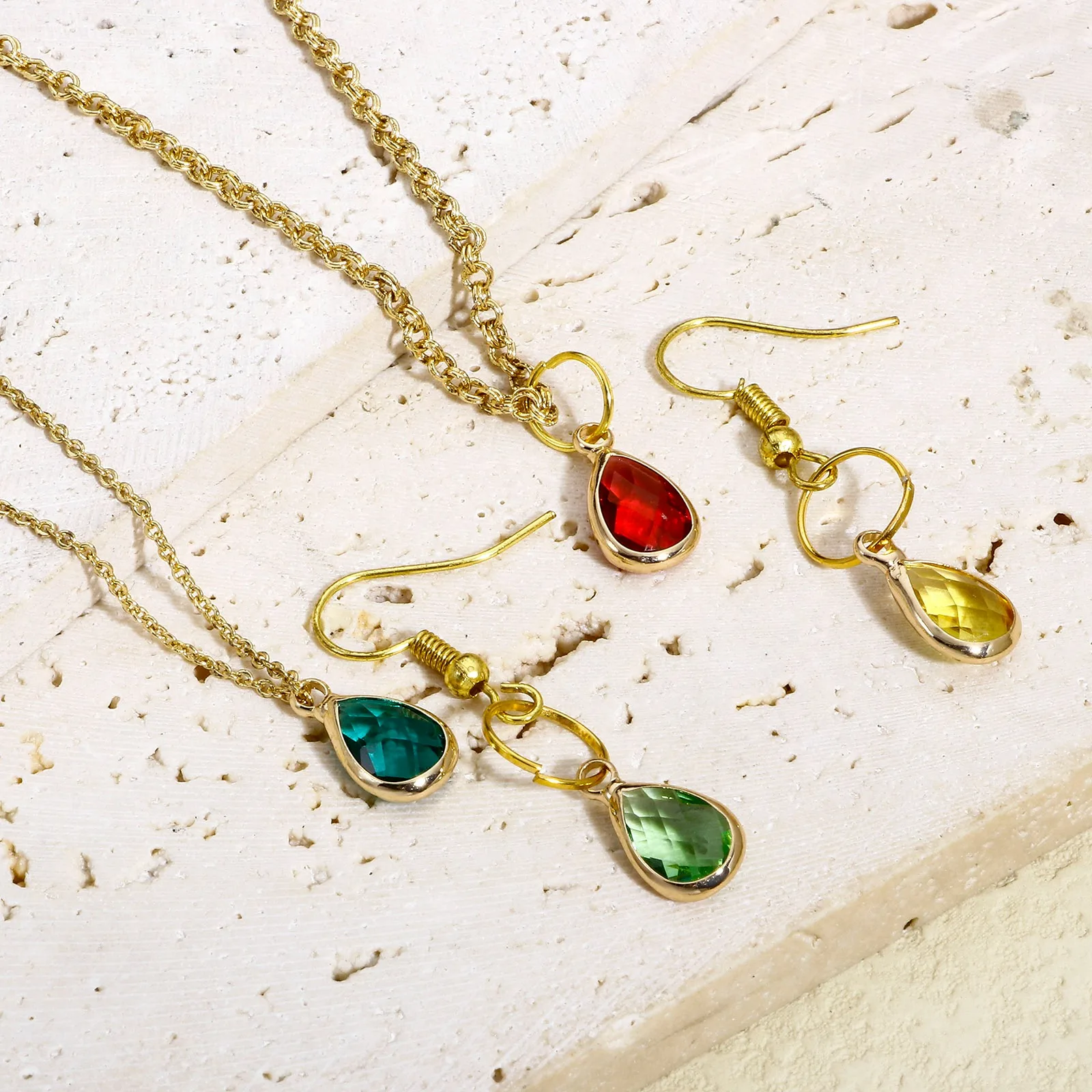 5 stücke Kupfer Charms mehrfarbige Glas Geburts stein Tropfen facettierte Anhänger DIY Halskette Ohrringe Frauen Schmuck Ergebnisse 14mm x 8mm – Detail 6