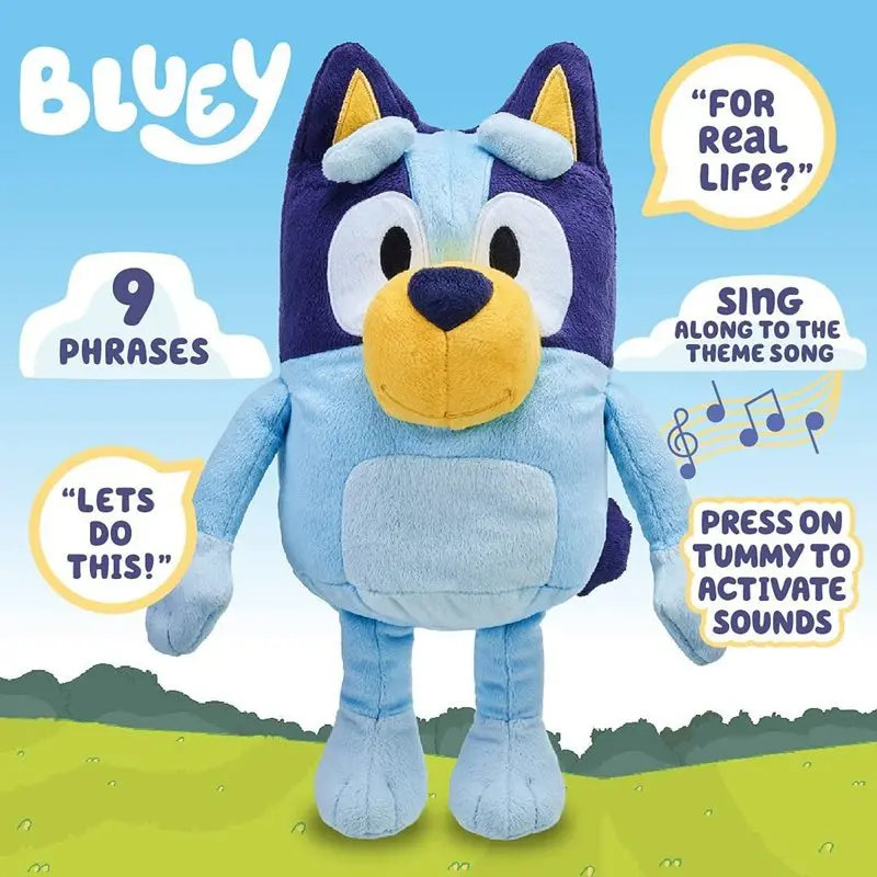 New Family Of Bluey Talking Plush Bingo Dog Music Plush Toys Bluey Anime Figure Cute Animal Sing Dog Doll Christmas Gifts Kids new 8x30w led rgbw strobe dyeing marquee effect light dmx512 music contrl dj disco stage prom bar family party light shows club