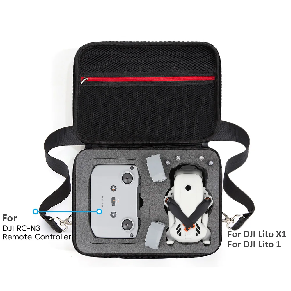 DJI Lito 1/Lito X1 RC 2/RC N3용 PU 방수 보호 휴대용 케이스 보관함, 야외 여행용 숄더백 드론 액세서리