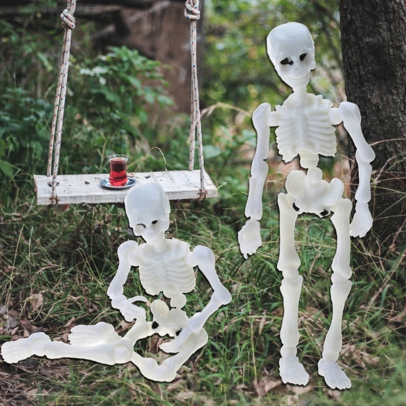 HUYU Movable Mr. Bones Skeleton Human Model Skull Full Body Mini Figure Toy Halloween