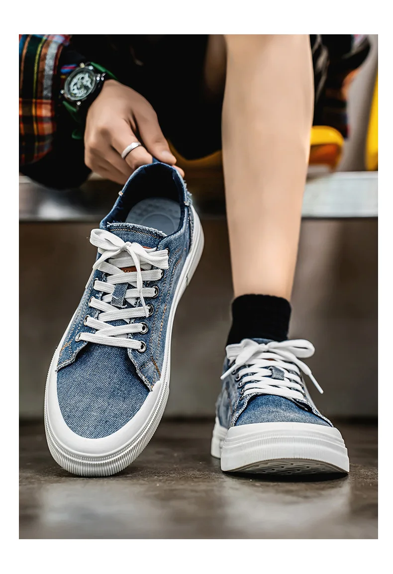 Große Größe 39-48 Herren Sportschuhe Marken atmungsaktive Herbst Canvas Sneakers Herren Laufschuhe Designer Jeans Stoff Wanderschuhe – Detail 13