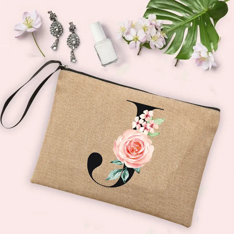 Gift for her 26 Letter Printing Woman\'s Make Up Bags Handbags  Makeup Organizers Lovely Casual Travel Toiletry Bags Lipstick Bag