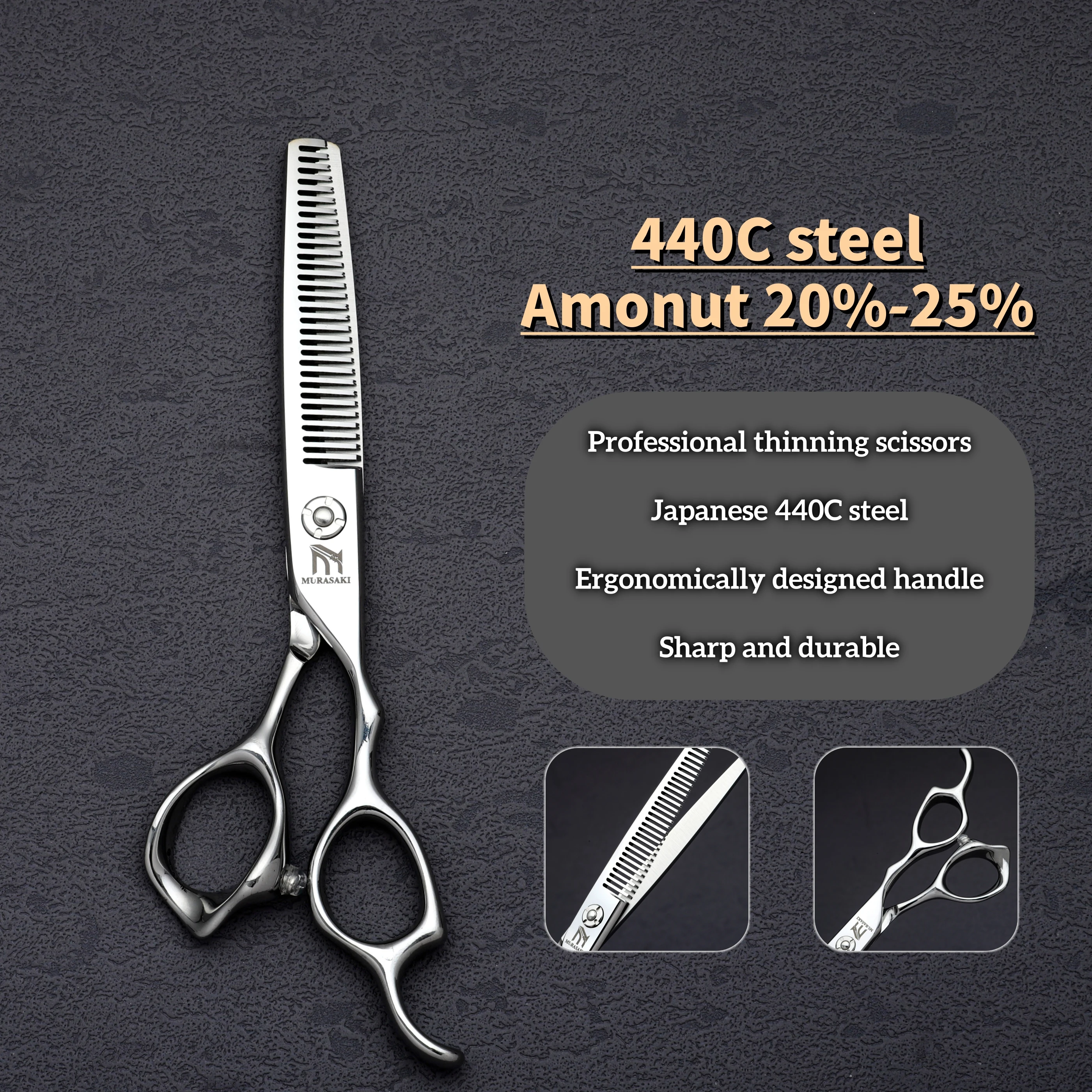 Professionelle Friseurscheren, Set aus 6 Zoll 440C Stahl-Haarschneidescheren, scharfes und langlebiges Friseursalon-Zubehör – Detail 9