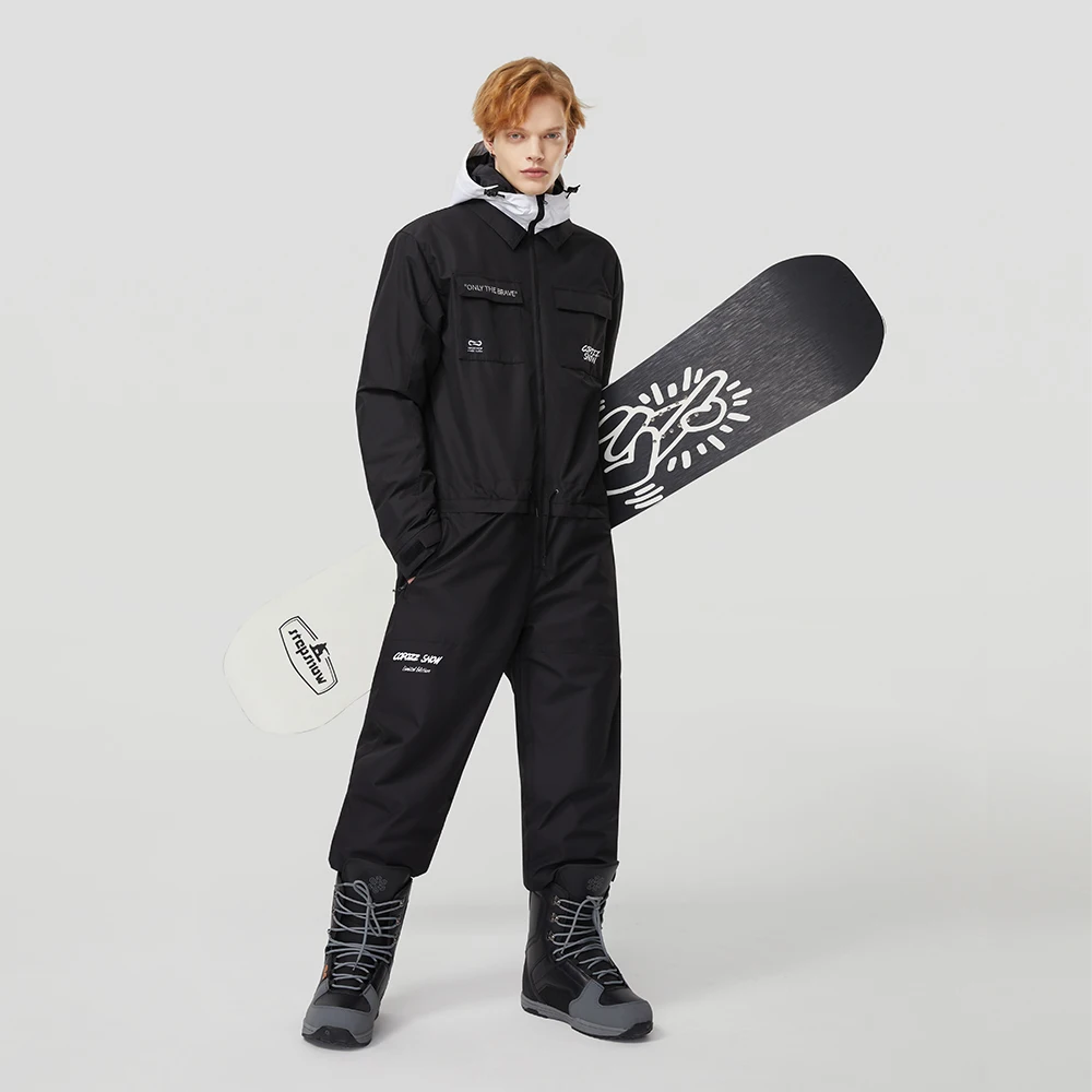 Thick Men Women One-Piece Ski Jumpsuit Outdoor Sports Snowboard Jacket Warm Jump Suit Waterproof Winter Clothes Overalls Hooded 4