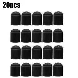 Multicolor Universal Tire Valve Caps - Durable Dust Covers (Black 20pcs)