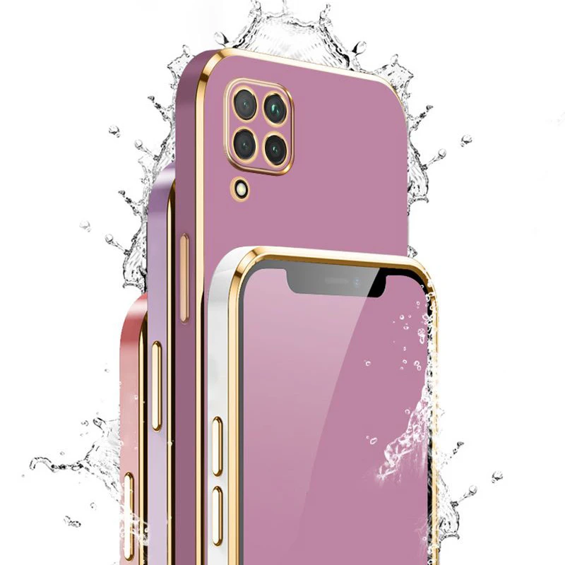 Luxurious Shockproof Silicone Back Cover with Square Plating Design