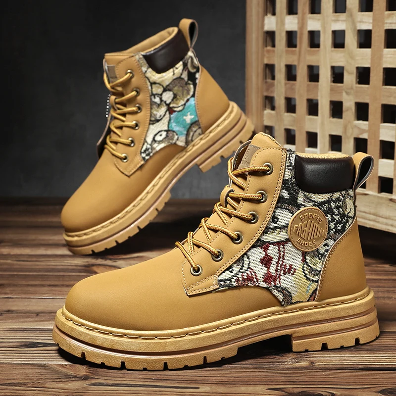 Leather Boots Mens Leather Boots Luxury Warm Fur Ankle for Winter
