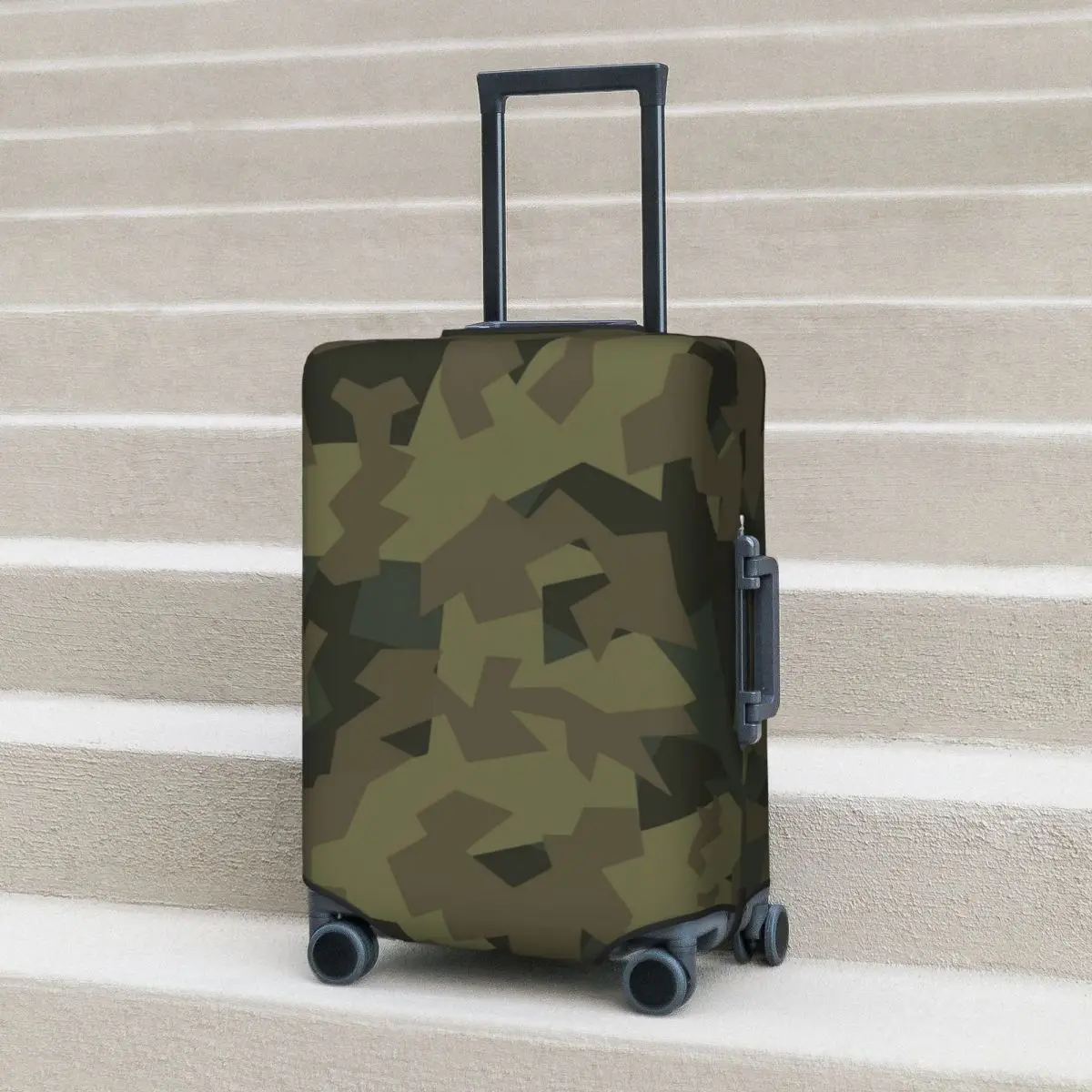

Military Camo Suitcase Cover Green Camouflage Army Flight Cruise Trip Useful Luggage Accesories Protection