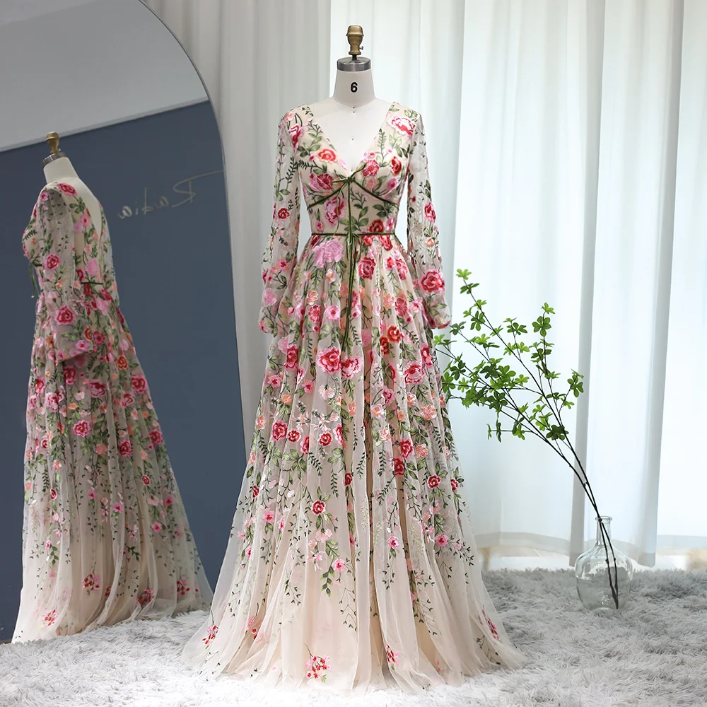 Sd3ecc783ca5845ae825a245f60a2a949u Luxury Embroidery Long Evening Dresses Garden Floral Vintage Formal Prom Dress for Women Wedding Party Mallzona