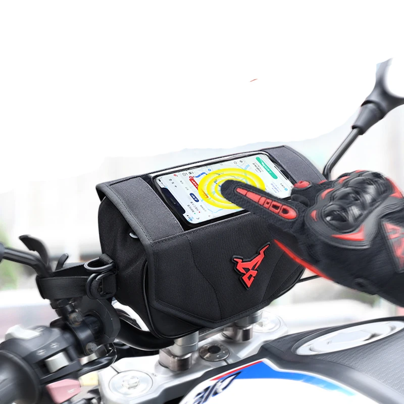 Motorcycle Navigation Bag Waterproof Waist Bags Scooter Magnetic Front Touch Screen Storage Bag & Rain Cover for Vespa 150 TMAX