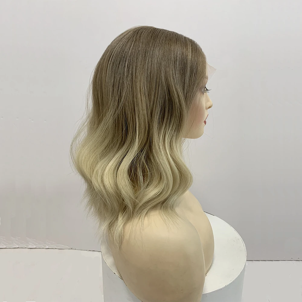 Lebeauty Natural Brazilian Hair Christmas Sale Jewish Wigs Kosher Wig Blonde Color Wave Silk Top Wig For Young Women