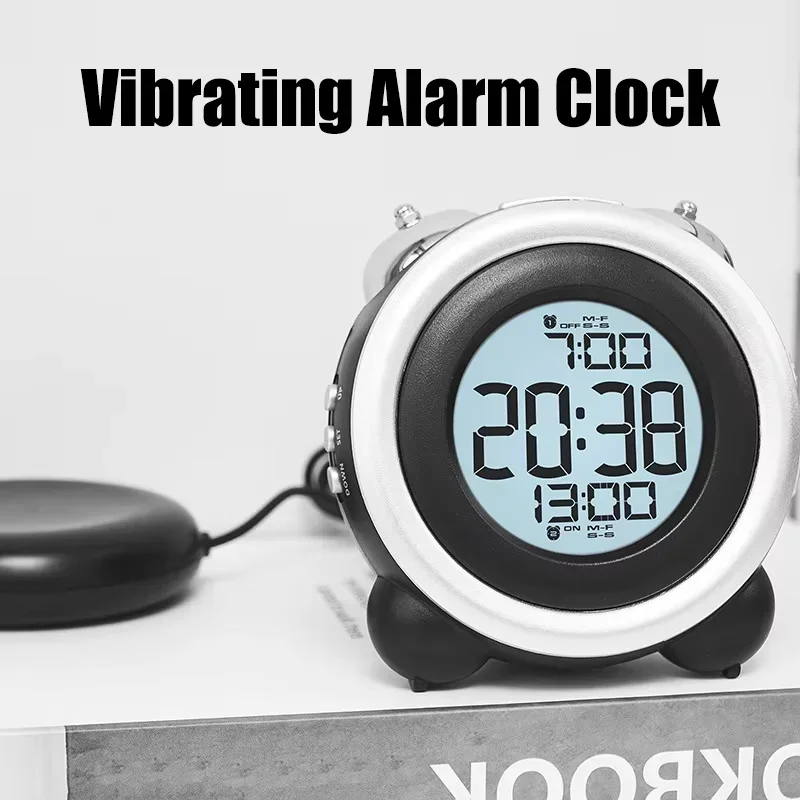 Vibrating Dual Alarm Clock for Deep Sleepers and Hearing Impaired