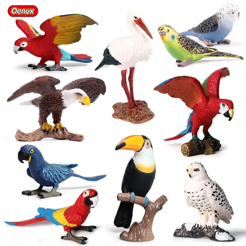 Oenux%20Original%20Wild%20Bird%20Animals%20Paradise%20Flamingos%20Macaw%20Sea%20Gull%20Pelican%20Owl%20Toucan%20Figurines%20PVC%20Action%20Figure%20Miniature%20Toy%20-%20Image%206