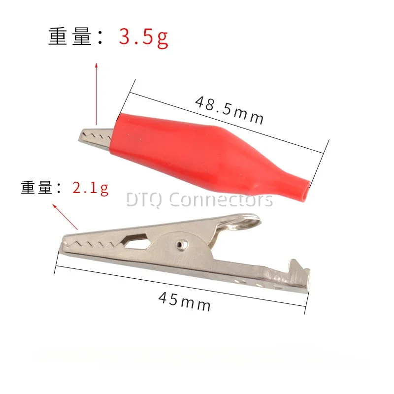 10pcs Metal Alligator Clips Crocodile Electrical Clamps Testing Probes with Plastic Boot for Car Auto Battery Black Red
