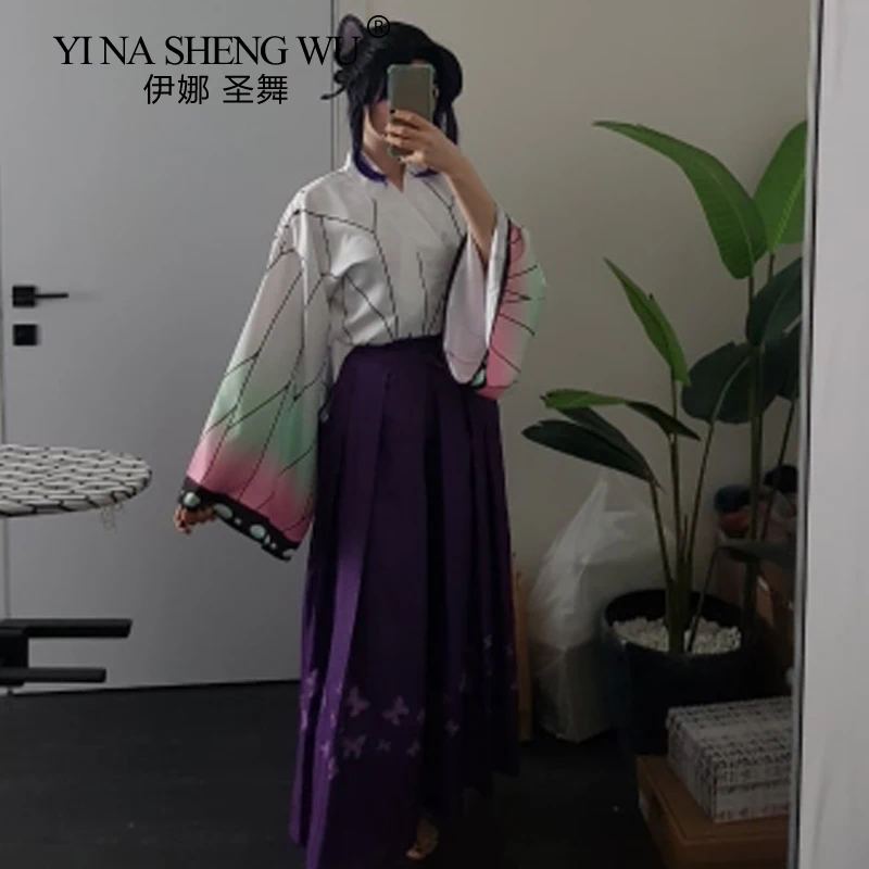 

Kimono Sets Demon Slayer Kimetsu No Yaiba Tanjirou Nezuko Shinobu Giyuu Anime Cosplay Full Set Halloween Carnival Party Costume