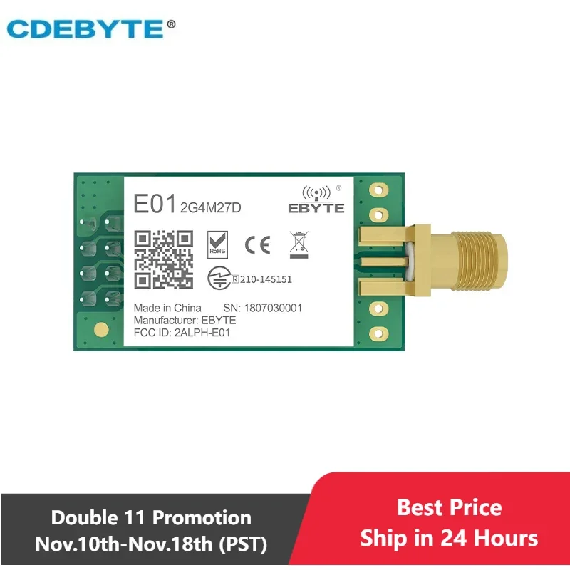 Wireless Module CDEBYTE E01-2G4M27D nRF24L01P 27dBm nRF24L01 PA LNA Long Range 2.4GHz SPI DIP IoT