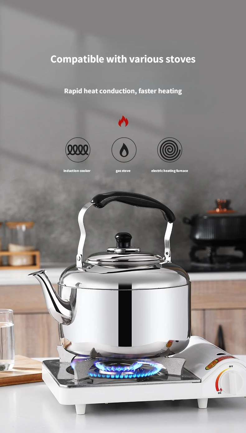 Large Capacity Kettle Stainless Steel Gas Stove Kettle Beeping Kettle -  AliExpress