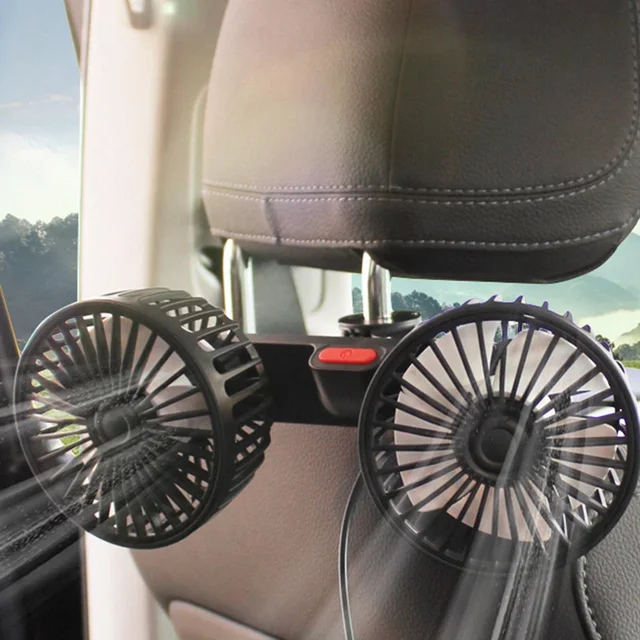 Ventilateur de Siège Automobile USB Portable, Climatiseur Électrique pour Voiture, Maison et Bureau, Résistant à 360, Tête Rotative pour Touriste, 3 Vitesses 1