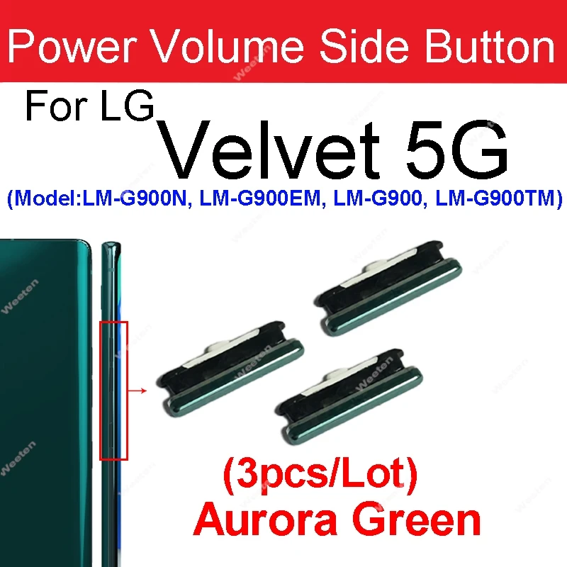 Power Volume Side Buttons For LG Velvet Velvet 5G LM-G900 LM-G910 Volume Power Small Side Keys Repair Parts — view 4