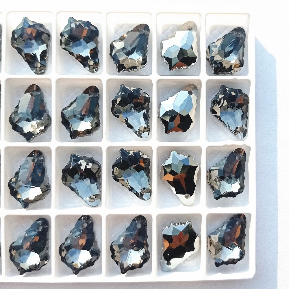 11x16MM Barock Einzelloch Glas Strass Anhänger Ahornblatt Form Hochwertiger Kristall AB Diamant für Halskette Zubehör – Detail 13