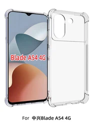 Air Cushion Shockproof Clear Silicone TPU Back Cover Soft Case for ZTE Blade A54 (Clear Airbag Case)