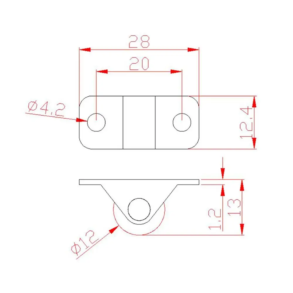 4Pcs 0.5inch Furniture Straight Wheel Directional Casters Drawer Tray Accessories Trash Can Storage Box Laundry Basket Caster