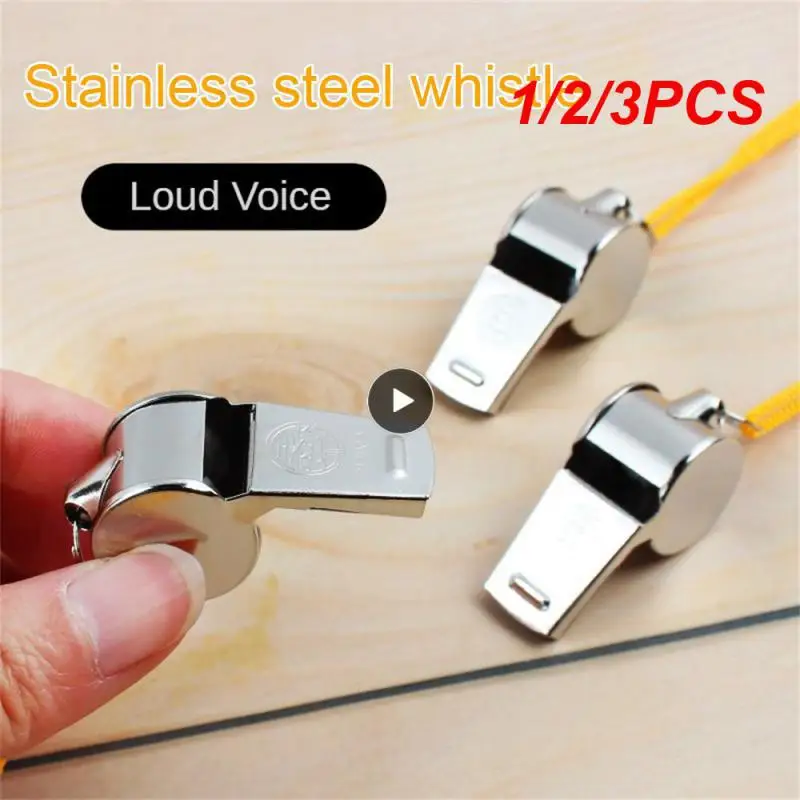

1/2/3PCS Durable Metal Whistle High Quality Referee Whistle Loudly Small And Portable Lanyard Whistle School Training Post