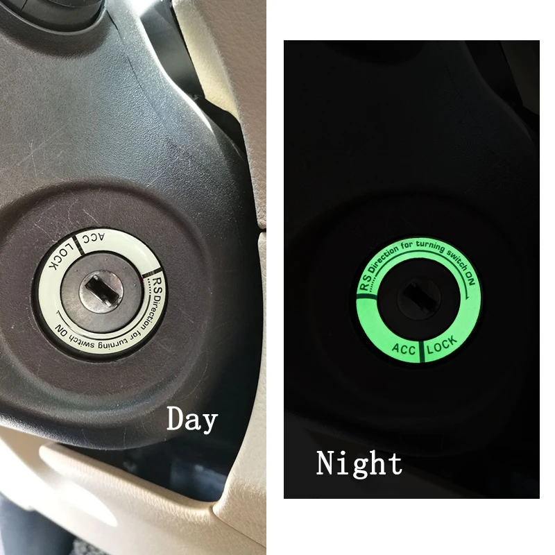 

Fluorescent Luminous Car Ignition Key Ring Stickers Auto Motorcycle Decoration Key Circle Stickers Auto Accessories