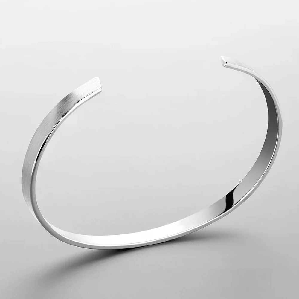 Men's Light Luxury Premium Feeling Minimalist Skeleton Bracelet Stainless Steel Minimalist Unisize Cuff Factory Outlet bangle bracelet stainless steel bracelet