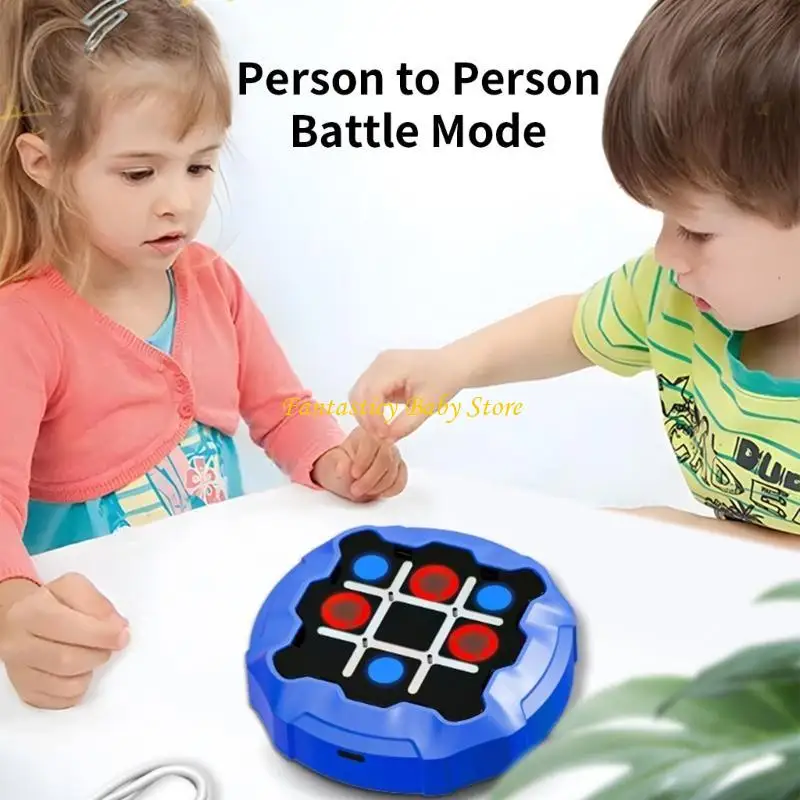 J6BE 휴대용 삼목 게임 콘솔 3 in 1 어린이를 위한 두뇌 티저 7세 이상 음성 효과가 포함된 완벽한 생일 선물