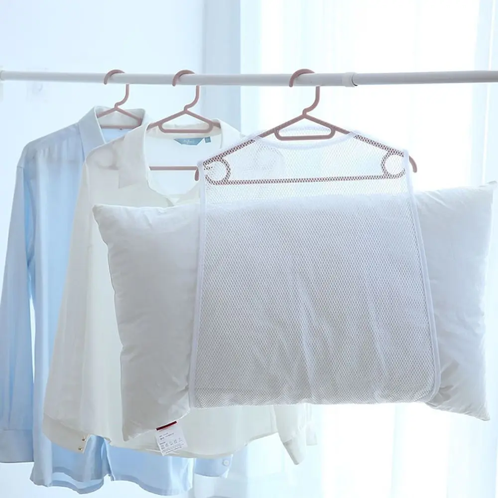 Portable Storage Pillow Drying Net Anti-dust Pillow/Doll Household Balcony Rack Breathable Mesh Hanging Drying Bag 1