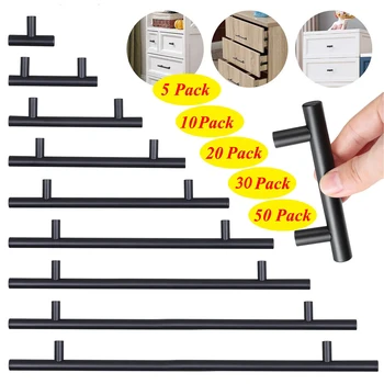 Stainless Steel Handles For Cabinets T Bar Handle Pull Knob Cupboard Drawers Kitchen Cottage Furniture Handle Pulls 64-256 mm