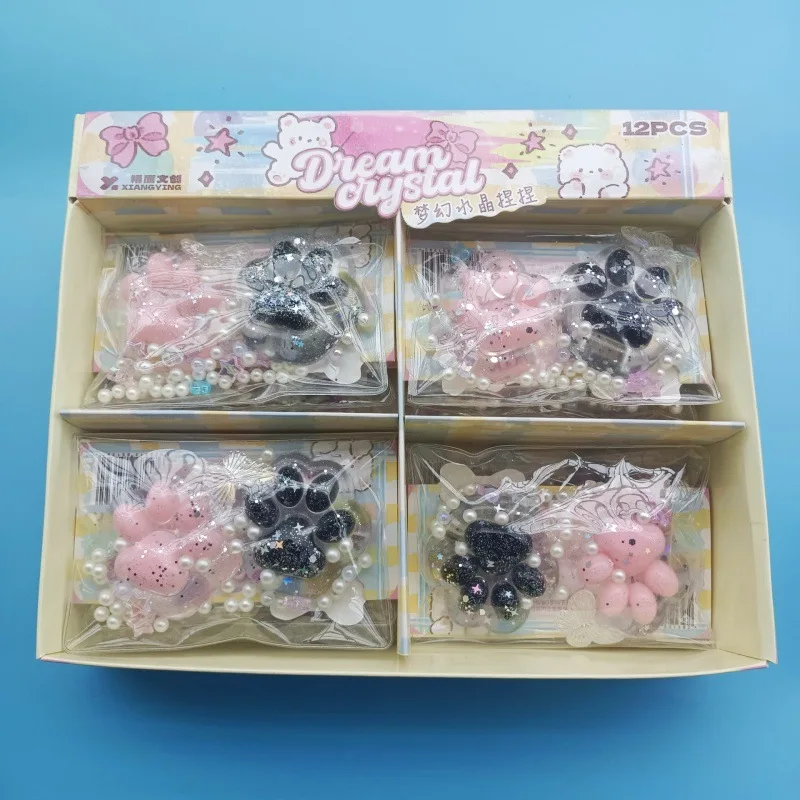 Halloween Dark Starry Sky Series Cat Claw Squishy Fidget Toys Cute Cat Paw Silicone Slow Rebound Pinch Decompression Stress Toys