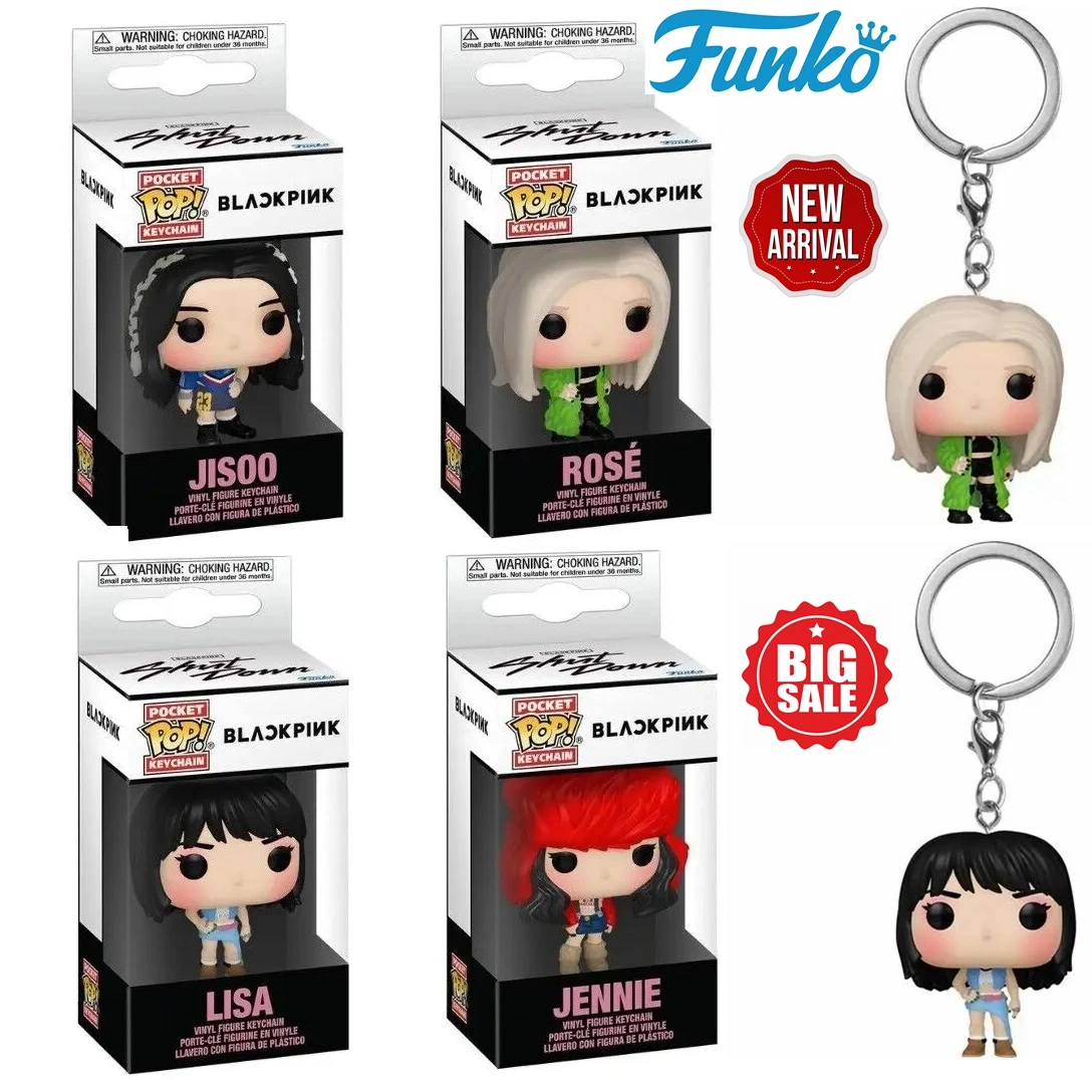Funko Pop Black Pink Lisa Jisoo Роза Дженни брелок экшн-фигурки Карманный Брелок для ключей Pop виниловые фигурки коллекционные модели игрушки