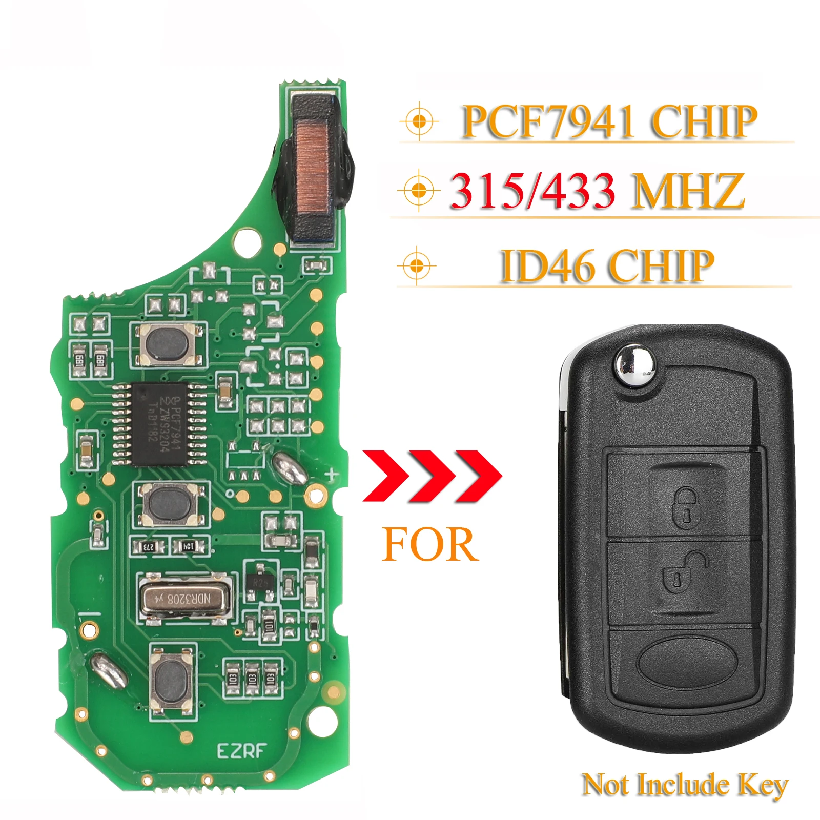 Jingyuqin 3 Pulsanti Telecomando Flip Car Key Circuit Board Ask 315Mhz Id46 Pcf7941 Chip Per Land Rover Range Rover Sport Discovery 3