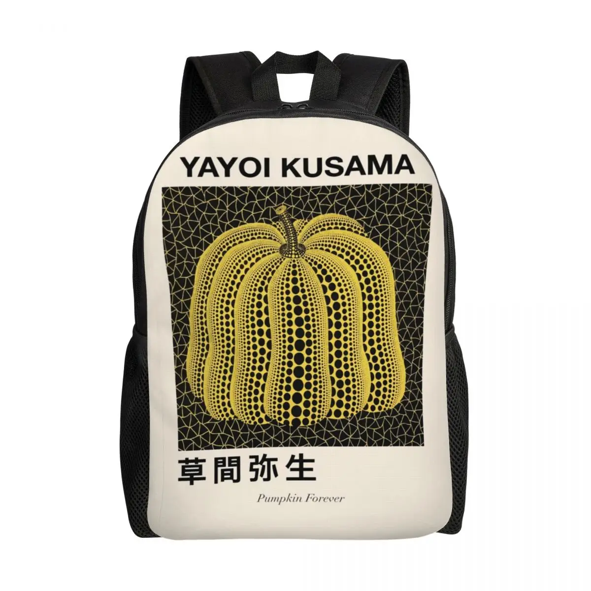 

3D Printing Yayoi Kusama Pumkin Forever Backpacks for Girls Boys Abstract Art College School Bags Bookbag Fits 15 Inch Laptop