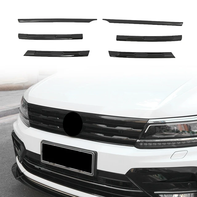 For Tiguan MK2 2016-2021 Glossy Black Front Bumper Mesh Center Grille Grill  Moulding Strips Cover Trim - AliExpress