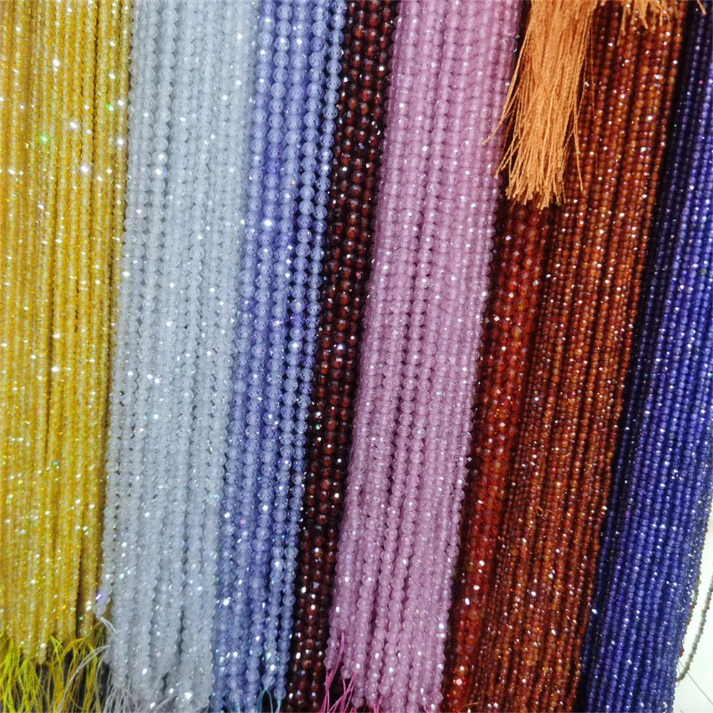 

2 3mm Natural Rhinestone Faceted Haoshi Round Crystal Beads Loose Spacer Round Beads for DIY Jewelry Anklet Bracelet Making