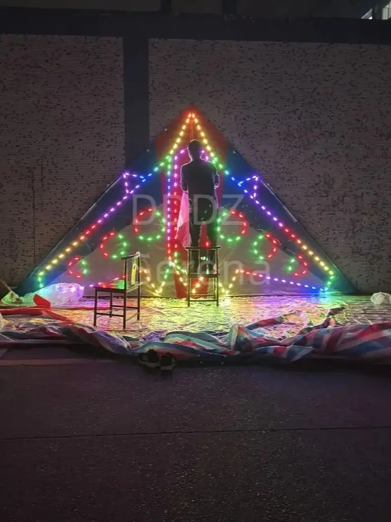 DDDZ 6 square Big Triangle night LED airplane ripstop nylon delta kite military 544 umbrella fabric delta night kite with lights Sd3ed9fe26a50478db60b279a1497632aC