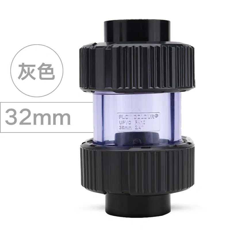 25mm 32mm Transparent Check Valve PVC One Way Non Return Pipe Fitting Water