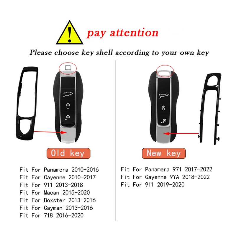 Key Cover Smart Remote Center Middle Trim Replace For Porsche Cayenne Panamera