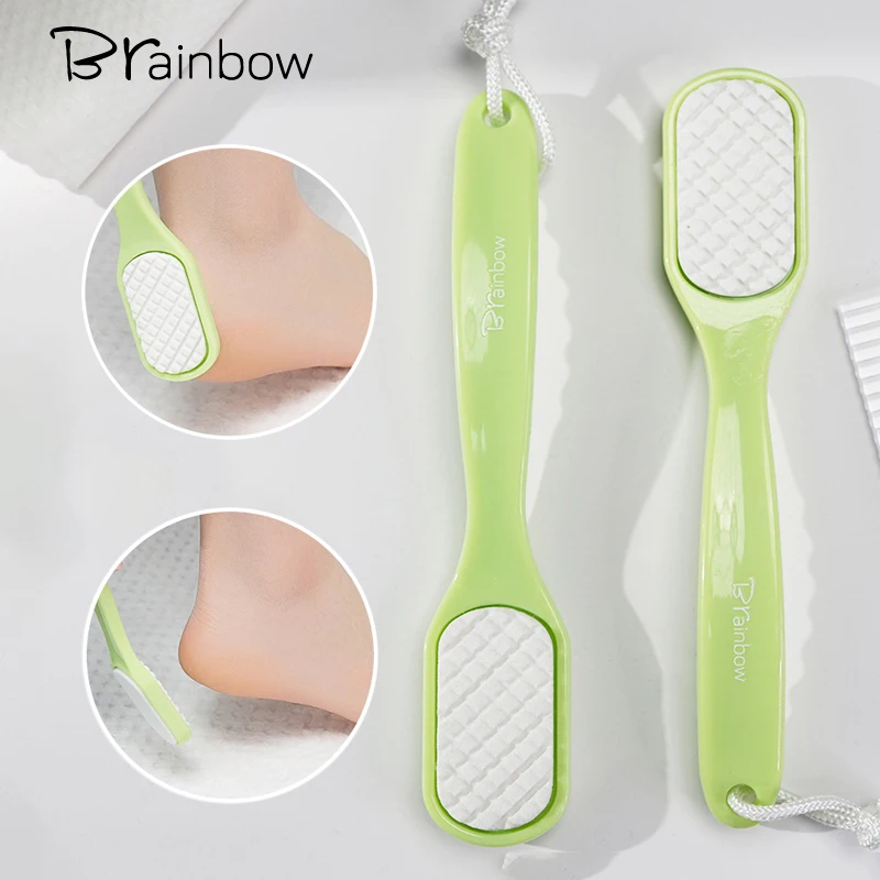 Brainbow Exfoliating Scrub Two-sided Oilstone Plate Rub Feet Sole Peeling Remove Calluses Cutin Scrape Heel Foot Grinder the best quality double sided 100% silk exfoliating gloves mitt deep cleansing for ingrown hair foot scrubber magic peeling